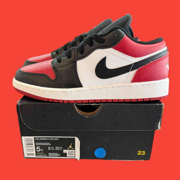 Air Jordan 1 Low Gym Red/White-Black Sneakers Size 5Y
